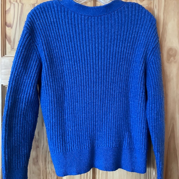 Halogen Cobalt Blue Ribbed Button-Front Cardigan - Picture 4 of 5